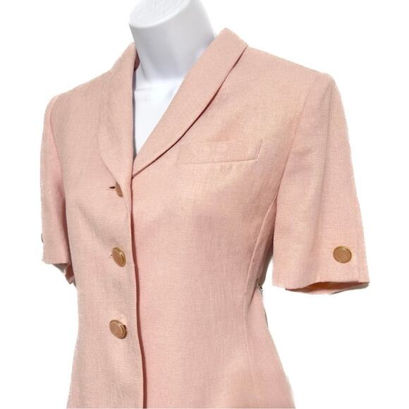 KASPER ASL Vintage pink polyester short sleeve skirt set Size 6 Petite - Picture 2 of 7